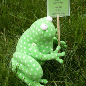 Ribbit the Fearless Frog- Fleece Toy / Door-Stop/ Home Decoration/ Plushie / Softie/ Stuffed Fabric Animal - PDF Sewing Pattern and Tutorial