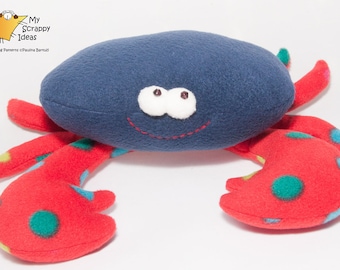 DIY Curious Crab - Fleece / Animal / Softie / Plushie / Stuffed Fabric Toy for Children - PDF Sewing Pattern and Tutorial