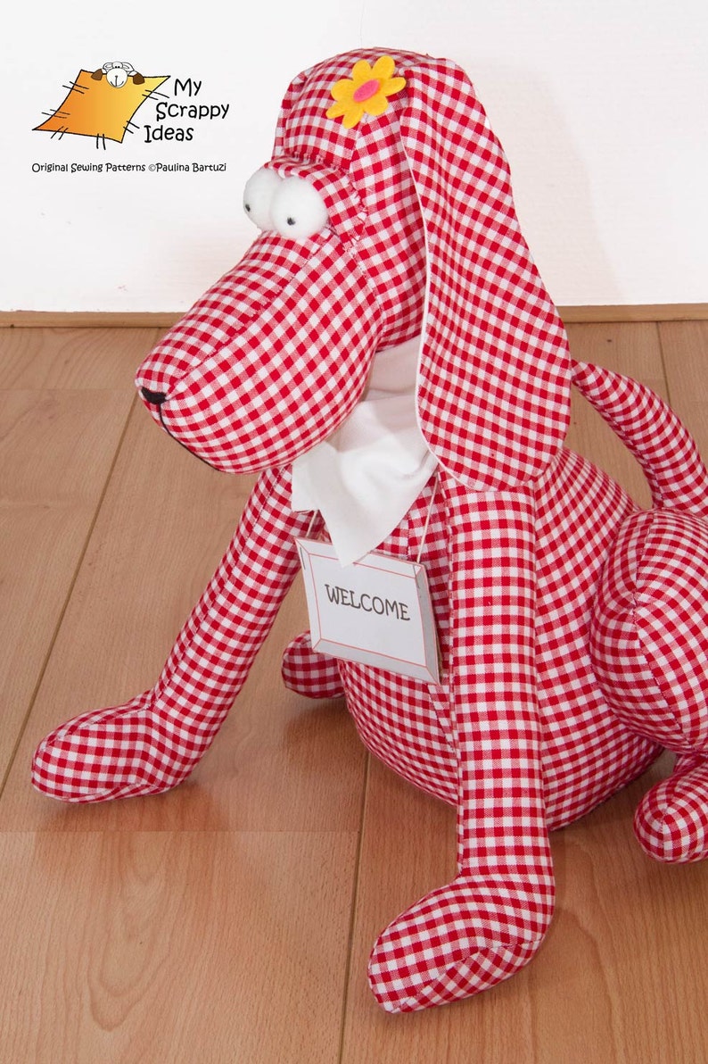 DIY Drop-Ear Dog Toy / Door-Stop / Home Decoration / Plushie PDF Sewing Pattern and Tutorial image 3