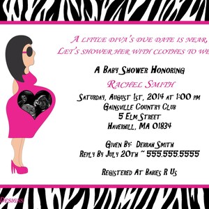 Baby Shower Invitations Animal Print personalized with ultrasound photo - Boy, Girl and Unisex designs!