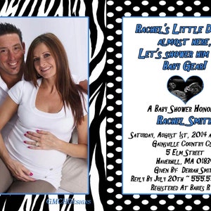 Invitations à la baby shower Little Dude Boy personnalisées avec photo échographique, photo de couple OU carte de remerciement !!