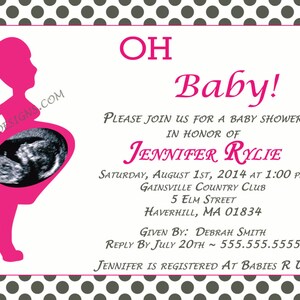 OH BABY! Baby Shower Invitation personalized with ultrasound photo!