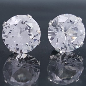 White Sapphire Stud Earrings