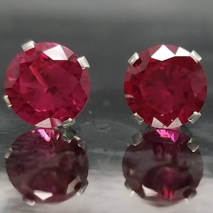 Ruby Silver Earrings