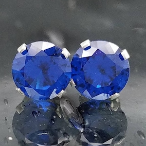 Blue Spinel Stud Earrings