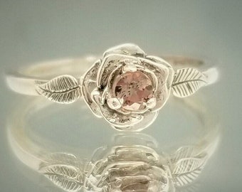 Andalusite Rose Petal Flower Ring