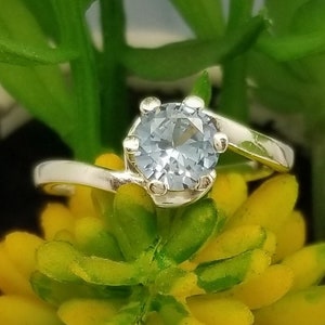 Light Blue Spinel Bypass Crescent Handmade Ring