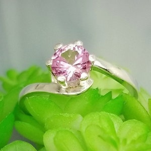 Pink Sapphire Bypass Crescent Handmade Ring