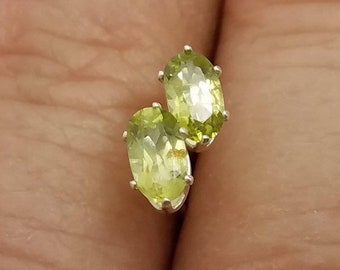 Petite Oval Peridot Stud Earrings