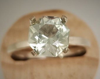 Green Amethyst Prasiolite Custom Silver Ring