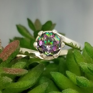 Mystic Topaz Bypass Crescent Everyday Ring
