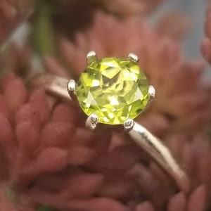 Peridot 6-Prong Solitaire Handmade Ring