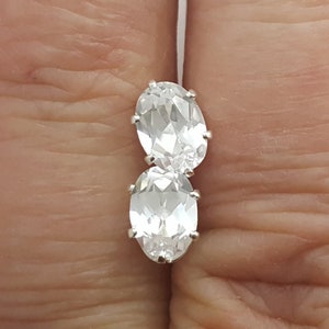 Oval White Sapphire Stud Earrings