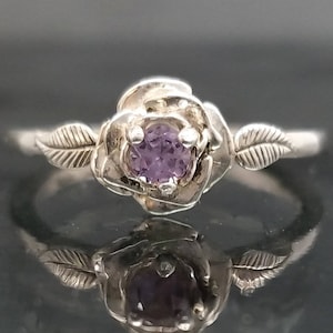Alexandrite Flower Leaf Ring