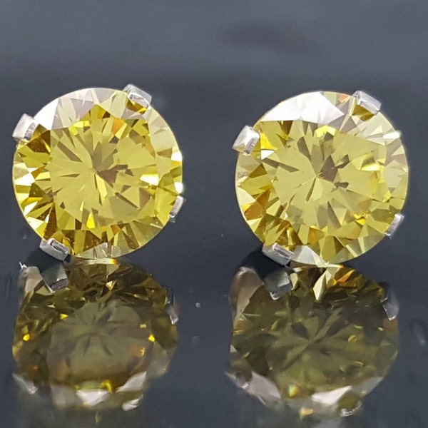 Canary Yellow Stud Earrings