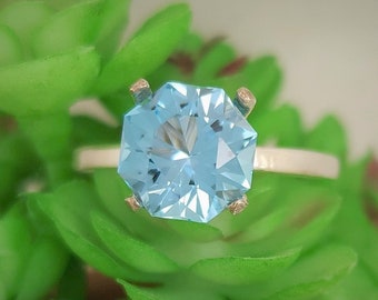 Electric Blue Topaz Custom Ring