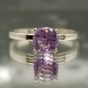 Amethyst Silver Solitaire Engagement Ring