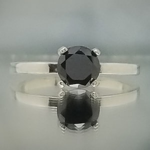 Black Diamond Goth Solitaire Engagement Ring