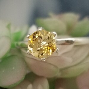Citrine 6-Prong Solitaire Handmade Ring