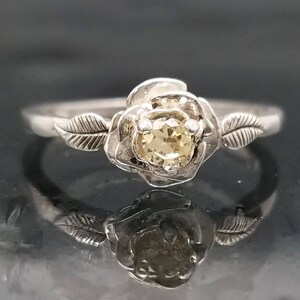 Yellow Sapphire Rose Petal Flower Ring