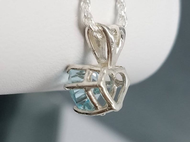 Sky Blue Topaz Silver Heart Pendant