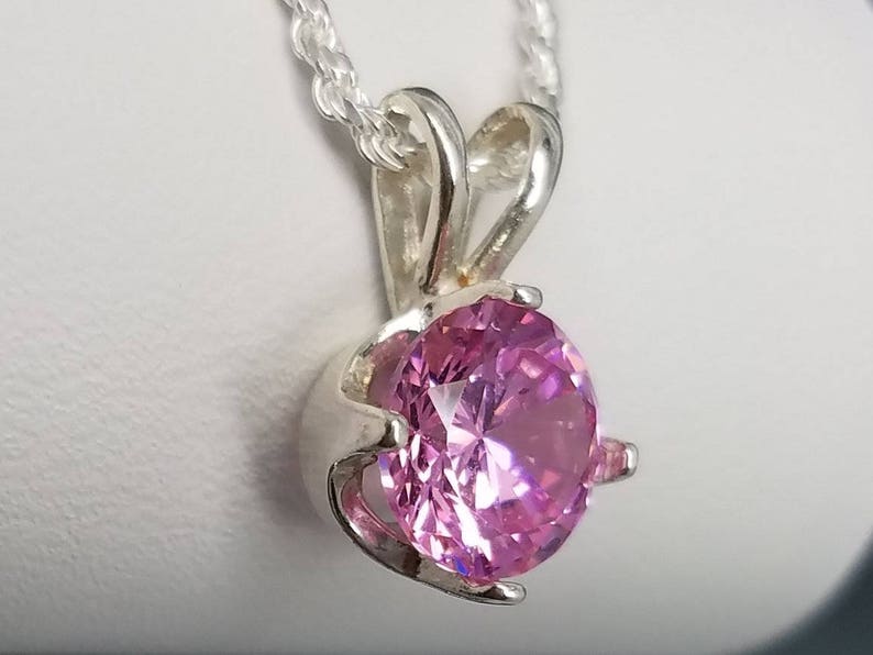 Solitaire Pendant for Necklace Round Simulated Deep Blue Sapphire 925 Sterling Silver