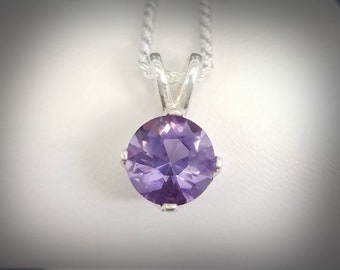 Colgante y collar de plata amatista