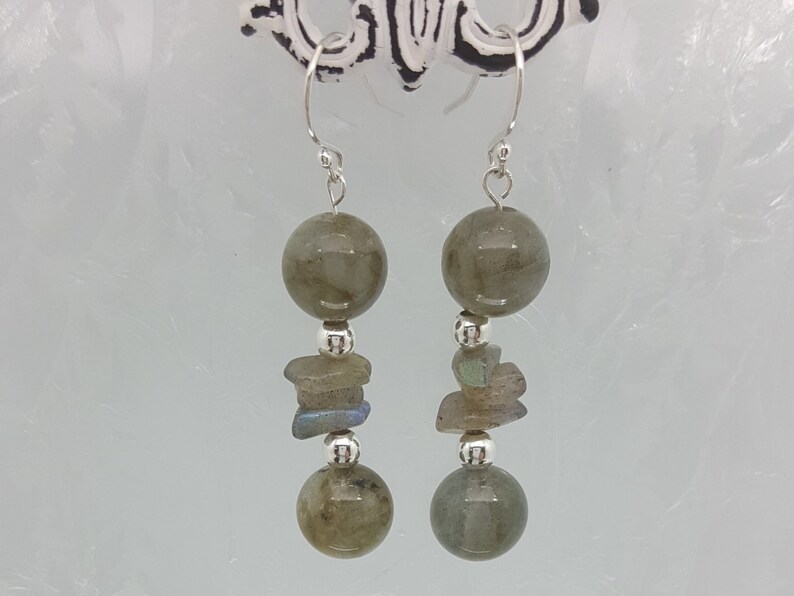 Labradorite Silver Dangle Earrings