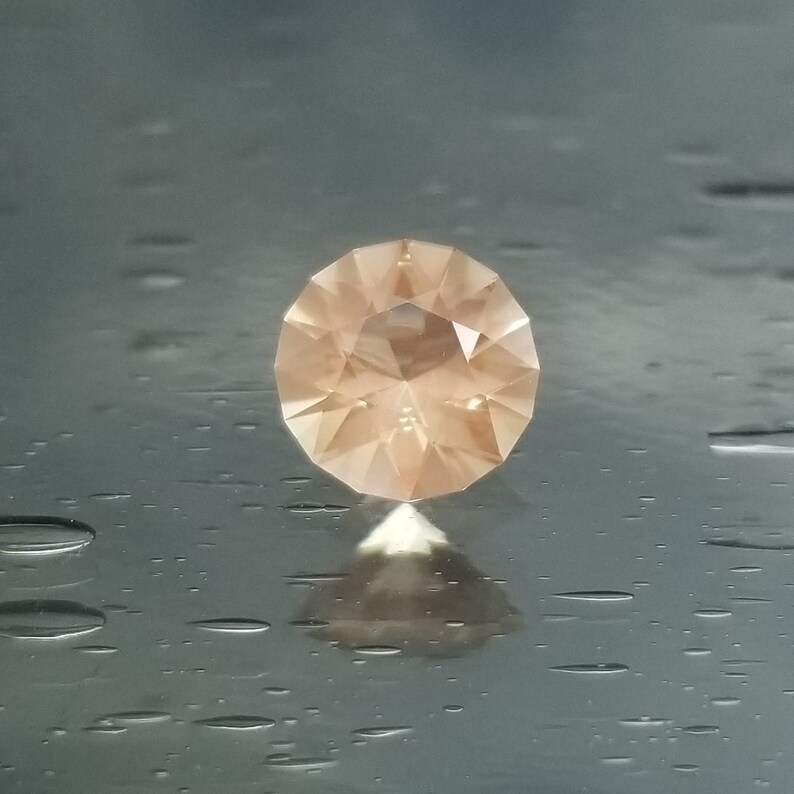 Oregon Sunstone Ring Round Custom Faceted Sterling Silver Size 5 6 7 8 9 Diamond Alternative Jewelry Solitaire Engagement Birthday R391