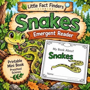Schlange Minibuch Printable | Vorschule Reptilien Aktivität (Digitaler Download)