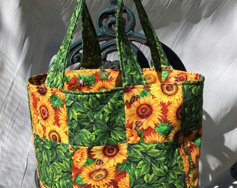 Zip Tote Bag Watercolor Sunflower Womens Handbags Shoulder Bags Satchel Purse