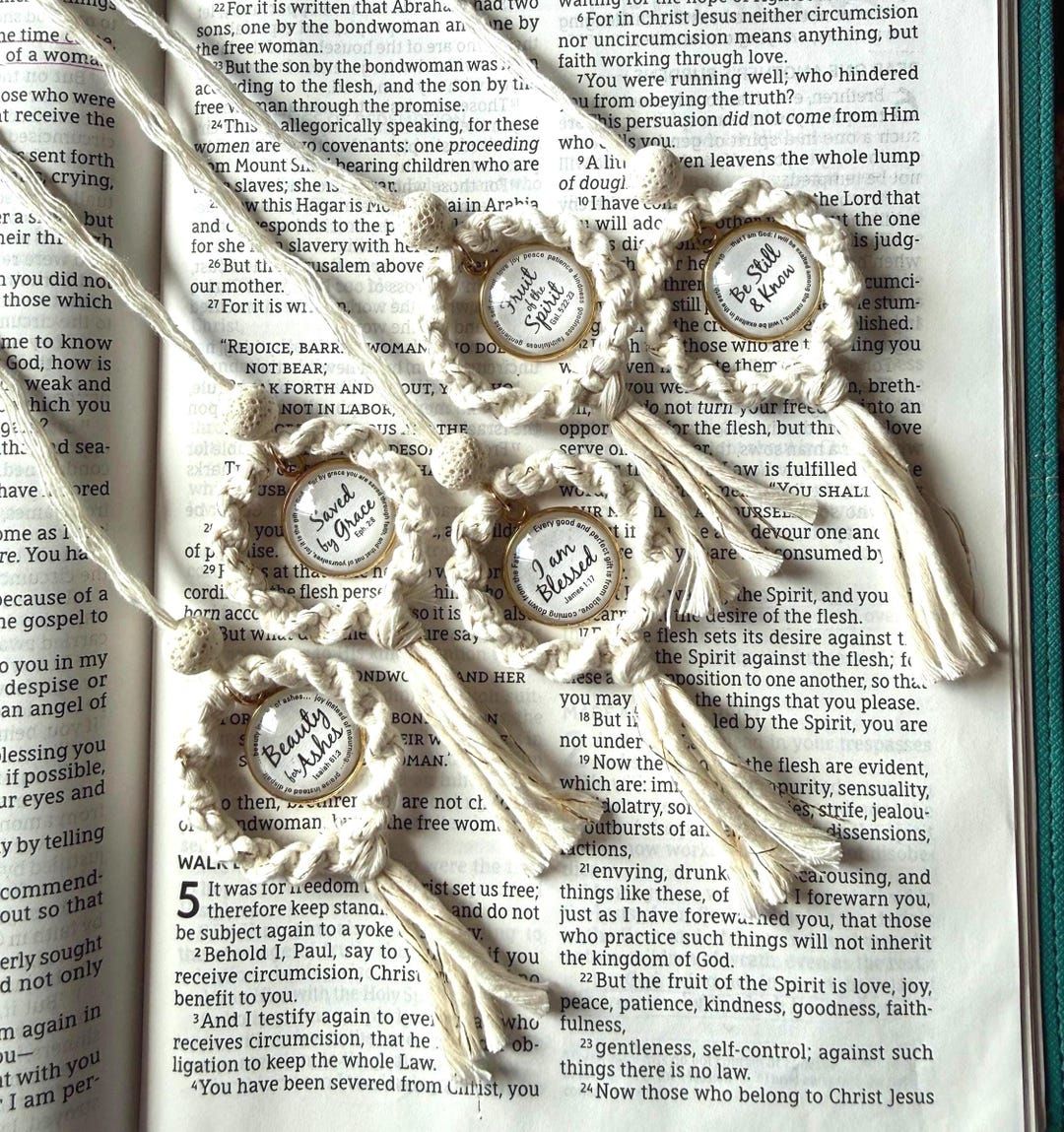 Macrame Car Charm | Christian Cross Rearview Mirror Hanger, Faith ...
