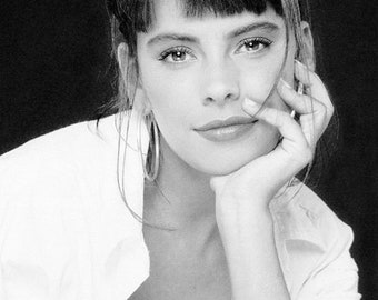 Reproduced  Postcard Type Publicity Photograph of the Gorgeous International French Actress, Mathilda May.