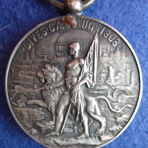 Rare 1908 Spanish Military Medal Commemorating Sige of Saragossa in 1808. Very Desirable. image 4