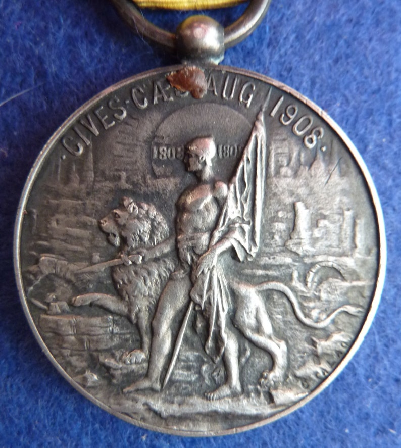 Rare 1908 Spanish Military Medal Commemorating Sige of Saragossa in 1808. Very Desirable. image 4