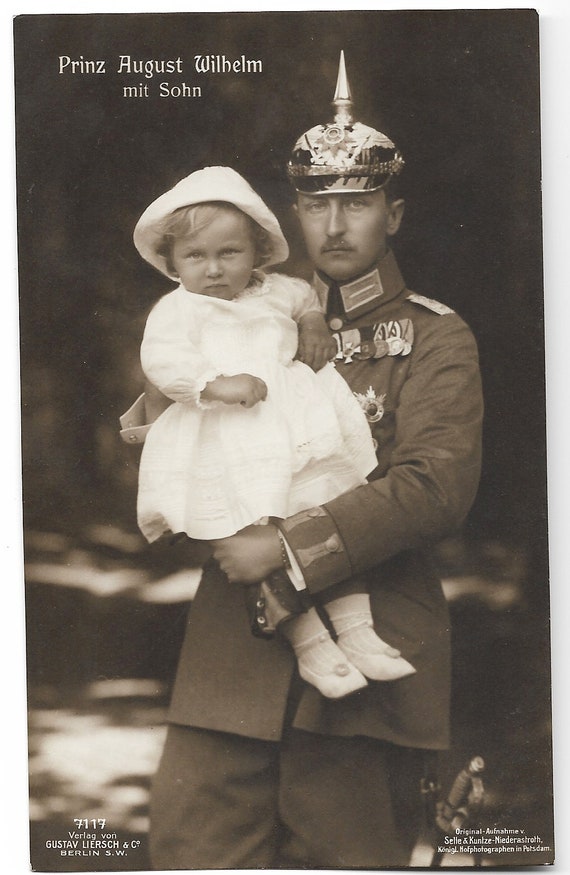 1914 German Royalty Postcard of Prussian Prince August Wilhelm in