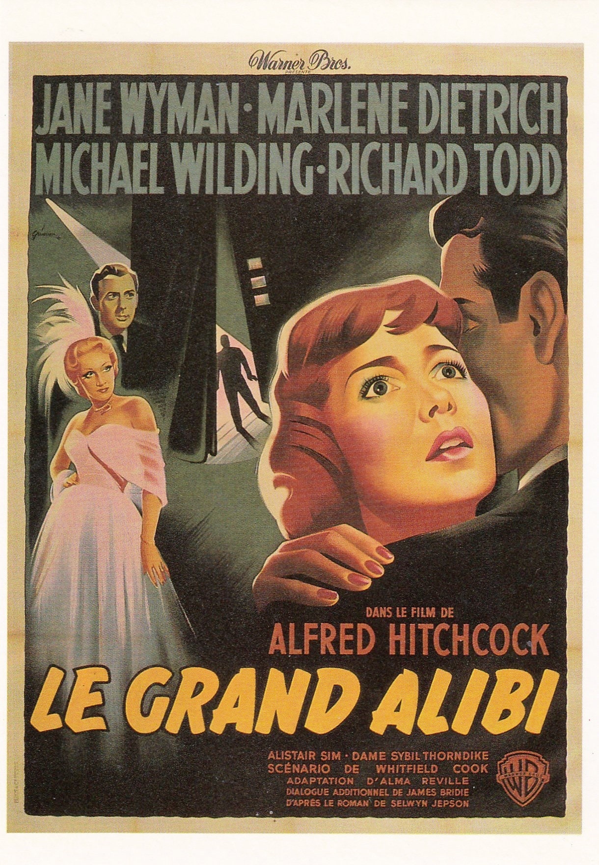 French Cinema Poster Postcard of the 1950 Hitchcock Film Etsy