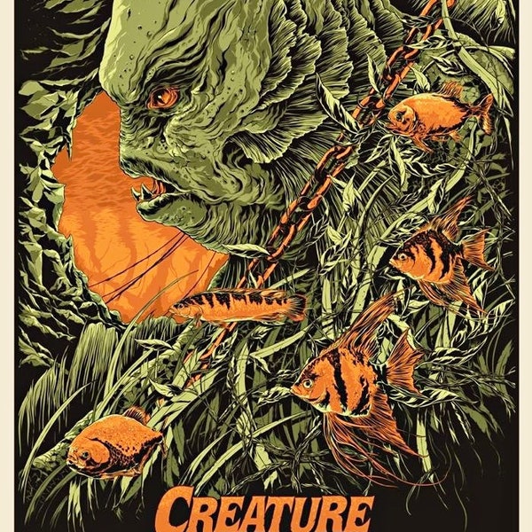 Reproduced A4 Size Cinema Poster Of The 1954 Horror Film, "The Creature from the Black Lagoon". (Type 2).