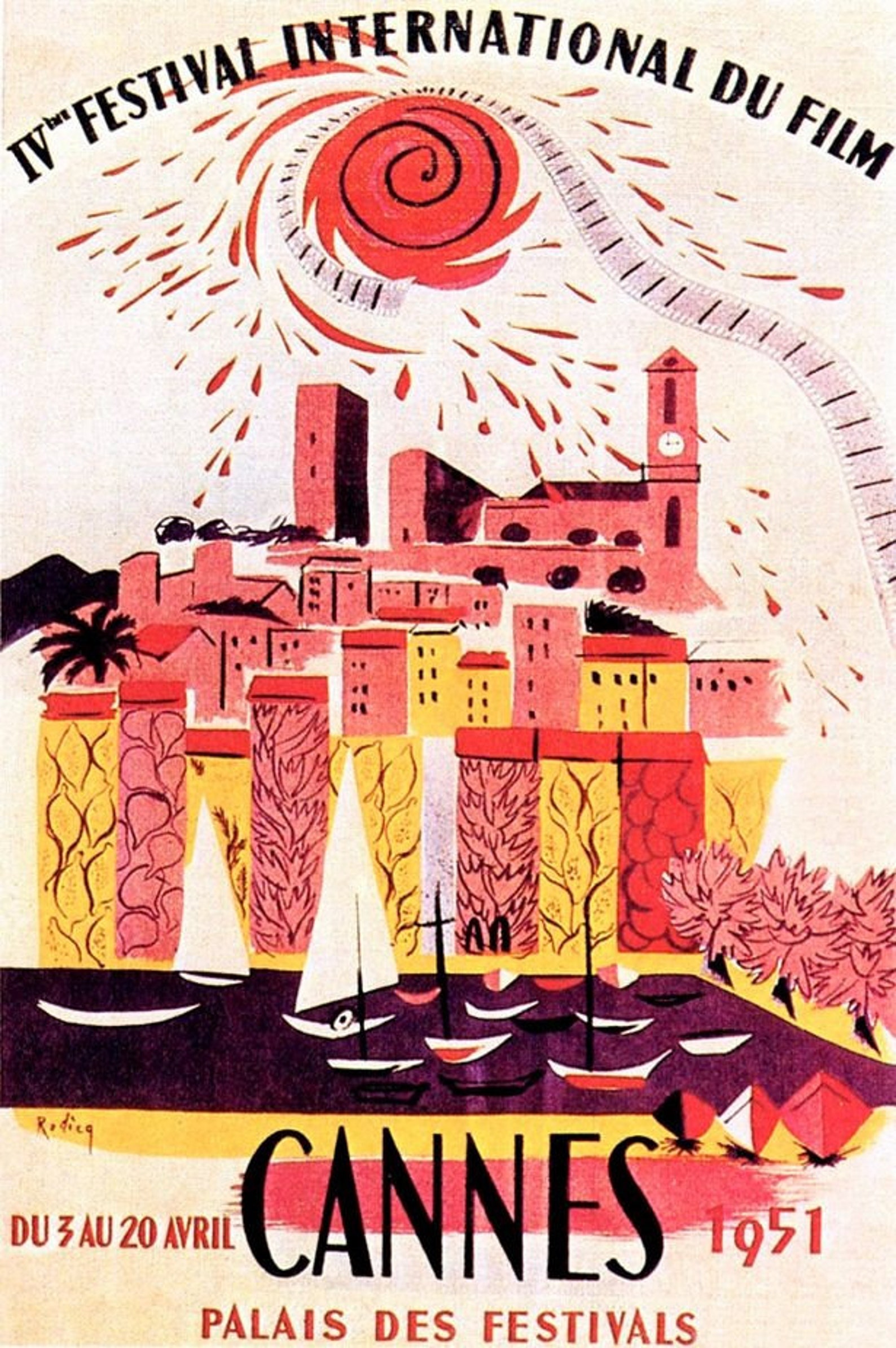 Postcard Size Photograph of 1951 Cannes Film Festival Poster. Etsy