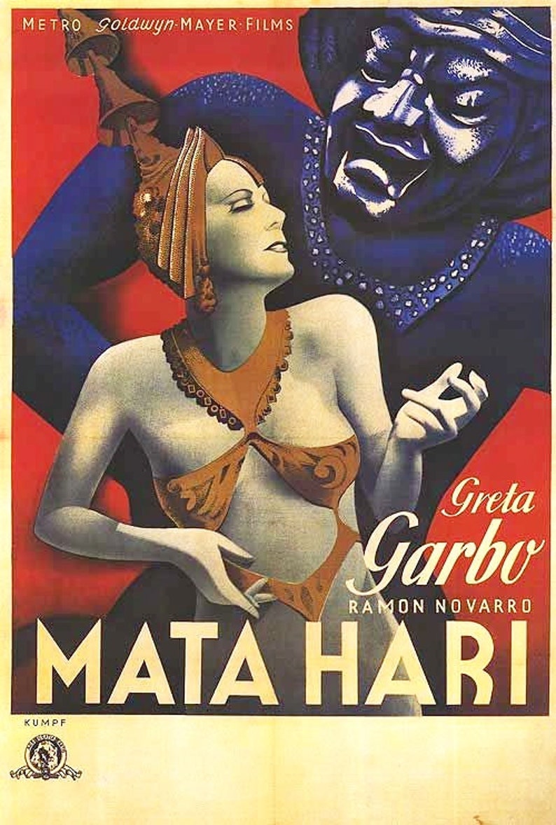 Copy of 1931 Film Poster Mata Hari.  Starring image 0