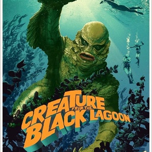 Reproduced A4 Size Cinema Poster Of The 1954 Horror Film, "The Creature from the Black Lagoon". (Type1).