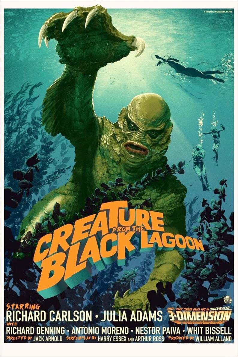 Reproduced Size Cinema Poster Of The 1954 Horror Film Type1 The Creature From The Black Lagoon Prints Art Collectibles Efp Osteology Org