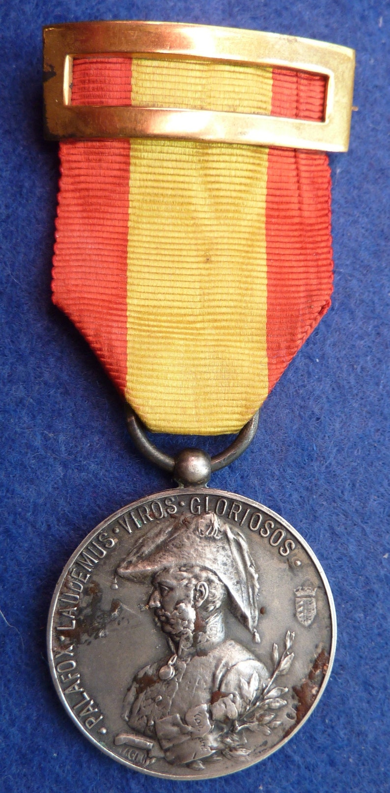 Rare 1908 Spanish Military Medal Commemorating Sige of Saragossa in 1808. Very Desirable. image 1