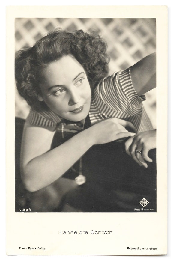 1940s Period Postcard Black White Photograph Of German Film Etsy