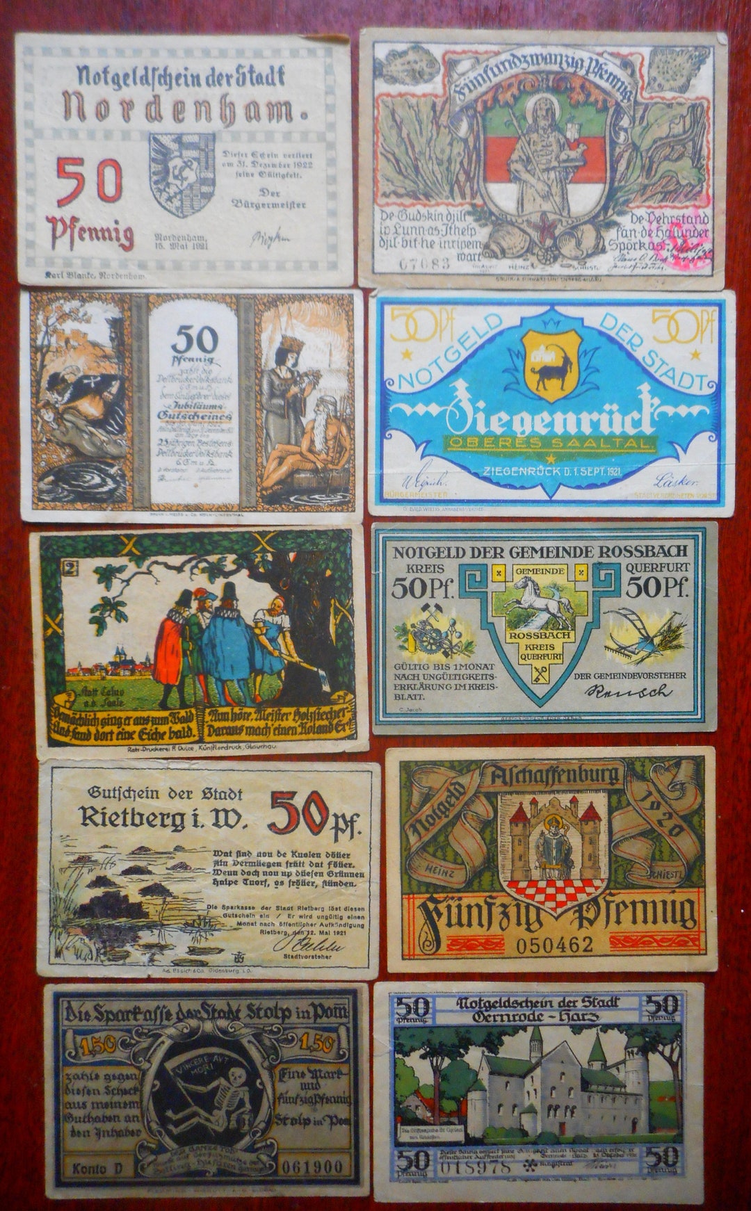 10 Different Original Old Austrian/german Banknotes Dating to - Etsy