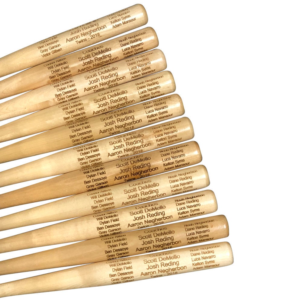 Engraved Baseball Bat Trophies Personalized Engraving Coach Etsy
