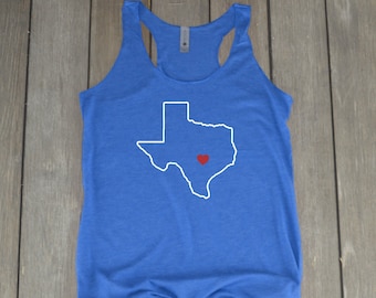 Texas Tank Top | Move The Heart To Any City - Texas Tank - Texas Shirt - Texas - Racerback Tank Top