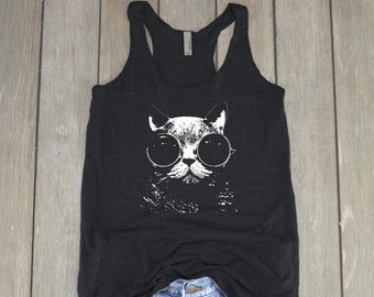 Cat Tank Top | Cat Shirt - Cat - Funny Cat Shirt - Racerback Tank Top