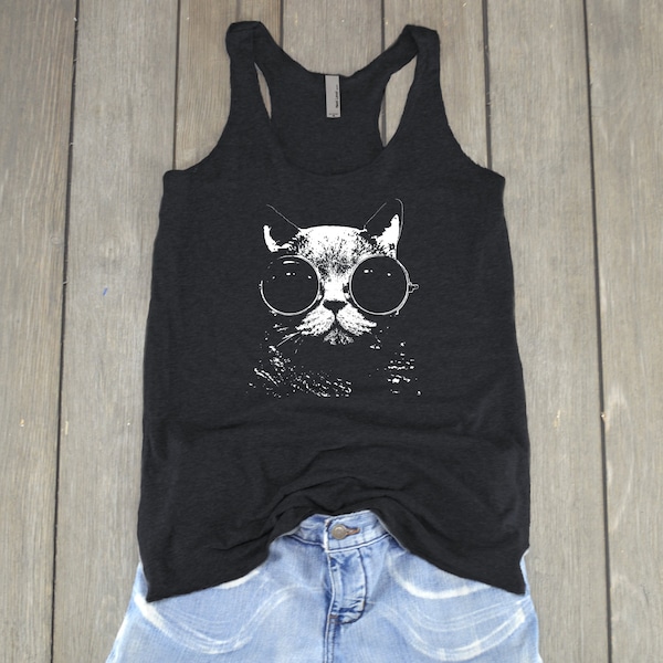 Cat Tank Top | Cat Shirt - Cat - Funny Cat Shirt - Racerback Tank Top