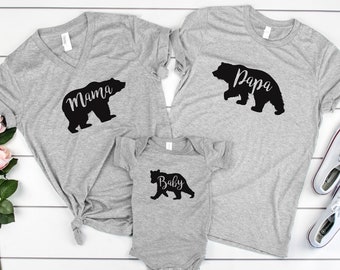 Mama Bär Shirt | Mama Bär Set, Mama Bär Baby Bär Shirt, Papa Bär Shirt, Bären Familie Shirts, neue Mama Geschenk, Baby-Dusche-Geschenk, Mama Shirt